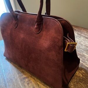 Chocolate Brown Faux Suede Tote Bag